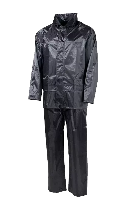 Mil-Tec oblek do deště černý L bunda a kalhoty do deště lehké