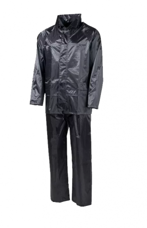 Mil-Tec oblek do deště černý M bunda a kalhoty do deště lehké
