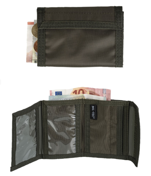 Mil-Tec peněženka oliva maskáčová peněženka   maskáčová peněženka v olivovém provedení zapínání na suchý zip řada vnitřních kapes na bankovky