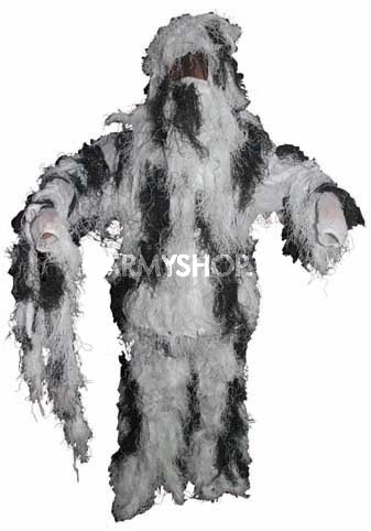 MFH Hejkal - maskovací oděv snow camo M/L Hejkal - maskovací oděv snow camo         4 dílný maskovací oblek (kalhoty