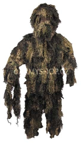 MFH Hejkal - maskovací oděv woodland M/L Hejkal - maskovací oděv woodland      4 dílný maskovací oblek (kalhoty