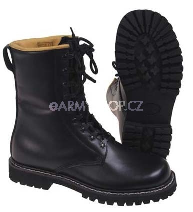 MFH boty bojové kožené 47 boty bojové kožené      boty bojové kožené     vojenské bojové (combat) vysoké boty jsou celokožené s koženou výplní a gumovou podrážkou     velmi kvalitní zpracování     nové zboží