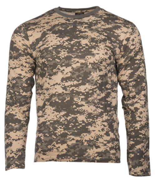 Mil-Tec tričko AT digital dlouhý rukáv S klasické triko s dlouhým rukávem ve stylu US army     materiál: 100% bavlna