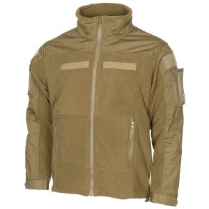 MFH bunda taktická Combat fleece coyote XXXL Komfortní fleecová taktická bunda německé značky MFH. Bunda nabízí čtyři kapsy uzavírané YKK zipem