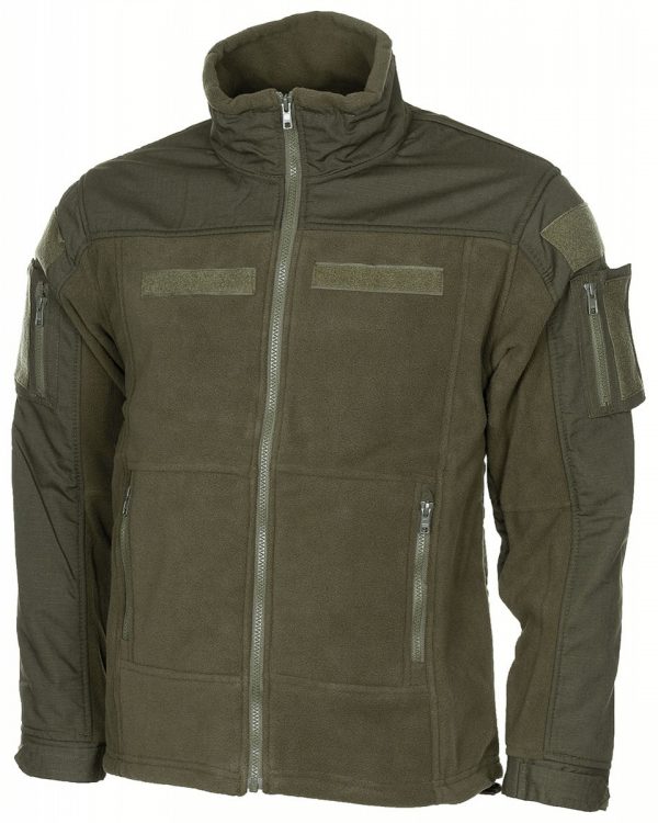 MFH bunda taktická Combat fleece oliva XXXL Komfortní fleecová taktická bunda německé značky MFH. Bunda nabízí čtyři kapsy uzavírané YKK zipem