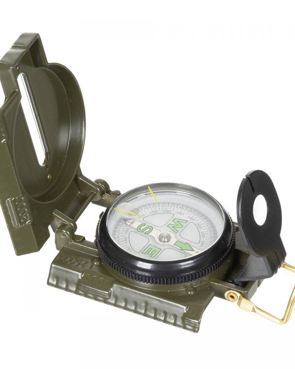 MFH kompas US kompas US   přesná ložiska otočná kompasová skříň kompas s 360 ° / 64-řádkovým dělením fluorescenční značkovací body hledáček s lupou a pohled zezadu okraj s měřítkem 1: 25000 stabilní kovové pouzdro rozměry: cca 7