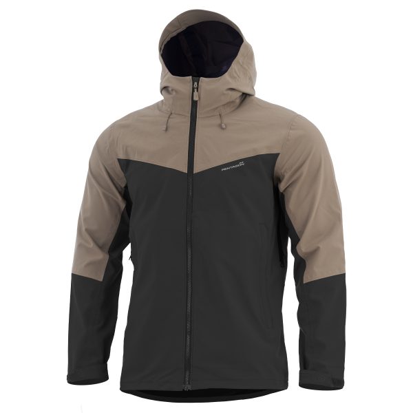 Pentagon bunda Pentagon Monlite Shell coyote S Pohodlná nepromokavá bunda vhodná na každodenní nošení. Na její výrobu byl použit polyester v kombinaci se spandexem