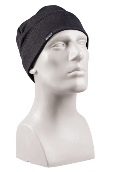 Mil-Tec čepice army soft černá lehká čepice s velmi měkkým vnitřním fleecem skvěle padne odvádí vlhkost ven elastický materiál
