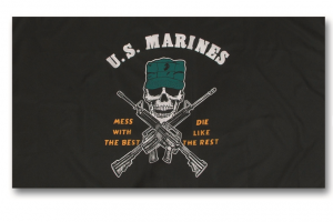 Mil-Tec vlajka US MC 2 kovová očka pro zavěšení 100% polyester Rozměry: 90 x 150 cm