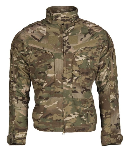 Mil-Tec bunda Combat Chimera Multitarn S přiléhavá bojová bunda skrytý dvoucestný zip YKK vysoce uzavírací límec se zapínáním na hák a smyčku flexibilní polstrování v oblasti ramen a loktů polstrování s hroty pro větší přilnavost 2 náprsní kapsa se skrytým zipem 2 kapsy se zapínáním na suchý zip 4 oblasti uzavření háčků a smyček v oblasti hrudníku pro jméno a náplasti velký uzávěr háčku a smyčky na horní části paže se zipem pro větrání nebo ukládání dokumentů nastavitelné manžety zavěšením na suchý zip elastické vložky na boku v oblasti kyčle pro větší prostor pro pohyb síťové vložky na zadní straně pro větrání 65% polyester