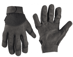 Mil-Tec rukavice Army černé S rukavice Army černé  Rukavice army gloves černé   velcro zapínání kombinace pružného materiálu a syntetické kůže krátký střih rukavic prsty mají po stranách malé otvory jako ventilaci rukavice mají univerzální využití do všech ročních období barva: černé   Materiál:   70% koženka 27% elastan 3% jiné vlákna údržba: ruční čištění výrobce: Mil-Tec   Velikostní tabulka:  rozměry (šířka ruky) S - 8 cm M - 9 cm L - 10 cm XL - 11 cm XXL - 12 cm