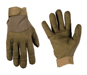 Mil-Tec rukavice Army oliva XL rukavice Army oliva  Rukavice army gloves černé  velcro zapínání kombinace pružného materiálu a syntetické kůže krátký střih rukavic prsty mají po stranách malé otvory jako ventilaci rukavice mají univerzální využití do všech ročních období barva: černé   Materiál:   70% koženka 27% elastan 3% jiné vlákna údržba: ruční čištění výrobce: Mil-Tec   Velikostní tabulka:  rozměry (šířka ruky) S - 8 cm M - 9 cm L - 10 cm XL - 11 cm XXL - 12 cm