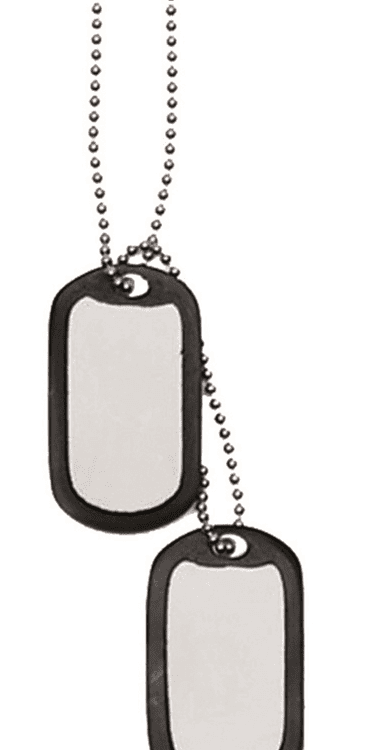 Mil-Tec známka osobní US komplet stříbrná Dog tag na krk komplet stříbrný  Obsahuje 2ks známky + 2ks řetízek + 2 ks gumičky.  Provedení stříbrné.