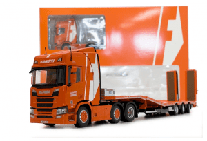 MarGe Models model Scania R500 6x2+Nooteboom 3a Fehrenkötter sběratelský model v měřítku 1:32 výrobce: MarGe Models materiál: kov/plast