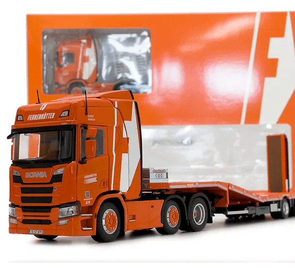 MarGe Models model Scania R500 6x2+Nooteboom 3a Fehrenkötter sběratelský model v měřítku 1:32 výrobce: MarGe Models materiál: kov/plast