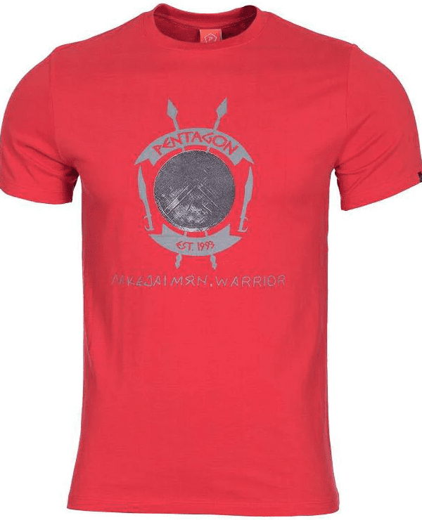 Pentagon tričko pánské Pentagon Lakedaimon červené XXL kvalitní tričko od výrobce Pentagon s logem Sparty materiál je tkaný speciální technologií točení