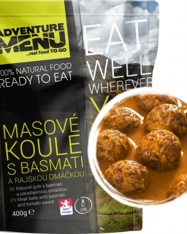 Adventure Menu Masové koule s rýží basmati a rajskou omáčkou 400g Pochutnej si jako v restauraci