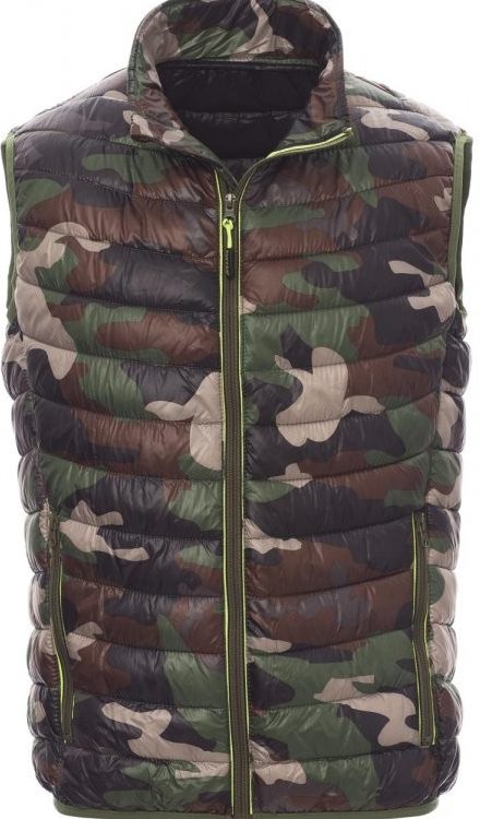 vesta REPLY Camouflage pánská XXXL pánská vesta  kontrastní nylonový zip tenký lem v pase dvě vnější kapsy vnitřek: polyesterové zateplení s efektem péřové náplně tři kapsy materiál: 100% nylon