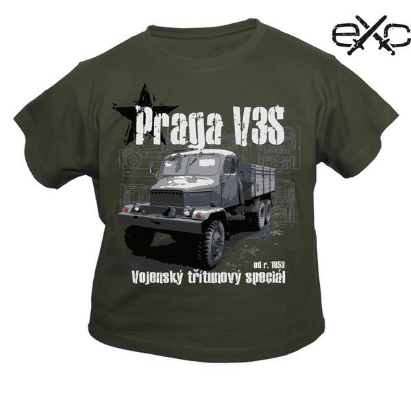 eXc tričko EXC dětské V3S 146 Limited Edition: Military Vehicles materiál: 100% bavlna Prát a žehlit po rubu! nové zboží