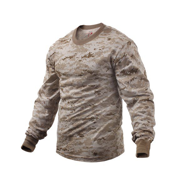 ROTHCO tričko s dlouhým rukávem Digital desert XXXL Kvalitní army tričko s dlouhým rukávem v kamuflážním provedení od firmy Rothco. K dostání v různých klasických i moderních maskovacích vzorech