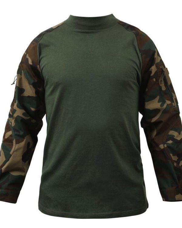 ROTHCO košile Combat taktická woodland XXL Pohodlná taktická košile s dlouhým rukávem. Lehký a prodyšný materiál