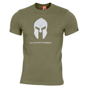 Pentagon tričko pánské Pentagon Spartan Helmet oliva S triko je vyrobeno z vysoce kvalitní bavlny ring spun