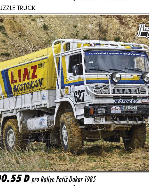 puzzle Truck Liaz 100.55 D pro Rallye Paříž-Dakar 1985-40 dílků PUZZLE TRUCK 27 - LIAZ 100.55 D PRO RALLYE PAŘÍŽ-DAKAR 1985 40 DÍLKŮ   Rozměry deskového puzzle: 37 cm x 29 cm Materiál: originál puzzle lepenka o síle 2 mm Rozměry balení: 37 cm x 29 cm Rozměry jednotlivých dílků: cca 4 x 5 cm Počet dílků: 40   Nevhodné pro děti do 3 let!!!  Sběratelská série EDICE RETRO-AUTA -TRUCK. Puzzle z této edice jsou nejen ideálním dárkem pro všechny automobilové nadšence