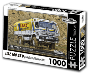 puzzle truck Liaz 100.55 D pro Rallye Paříž-Dakar 1985-1000 dílků PUZZLE TRUCK 27 - LIAZ 100.55 D PRO RALLYE PAŘÍŽ-DAKAR 1985 1000 DÍLKŮ   Rozměry složeného puzzle: 660 x 470 mm Materiál: originál puzzle lepenka o síle 1