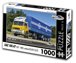puzzle truck Liaz 100.47 s návěsem BSS NV 31.23.22-1000 dílků PUZZLE TRUCK 16 - LIAZ 100.47 (1977 - 1982) S NÁVĚSEM BSS NV 31.23.22 1000 DÍLKŮ   Rozměry složeného puzzle: 660 x 470 mm Materiál: originál puzzle lepenka o síle 1