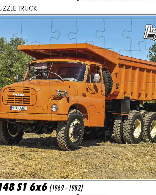 puzzle Truck Tatra 148 S1 6x6 (1969-1982)-40 dílků Rozměry deskového puzzle: 37 cm x 29 cm Materiál: originál puzzle lepenka o síle 2 mm Rozměry balení:37 cm x 29 cm Rozměry jednotlivých dílků: cca 4 x 5 cm Počet dílků:40 Nevhodné pro děti do 3 let!!!   Sběratelská série EDICE RETRO-AUTA -TRUCK. Puzzle z této edice jsou nejen ideálním dárkem pro všechny automobilové nadšence