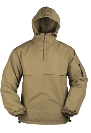 Mil-Tec bunda Combat Anorak letní coyote XXXL Bunda Combat Anorak letní.   velká přední kapsa se zapínáním na zip dvě boční kapsy na ruce se zapínáním na zip stahovací šňůra v pase pružné manžety rukávů materiál: 100 % polyester