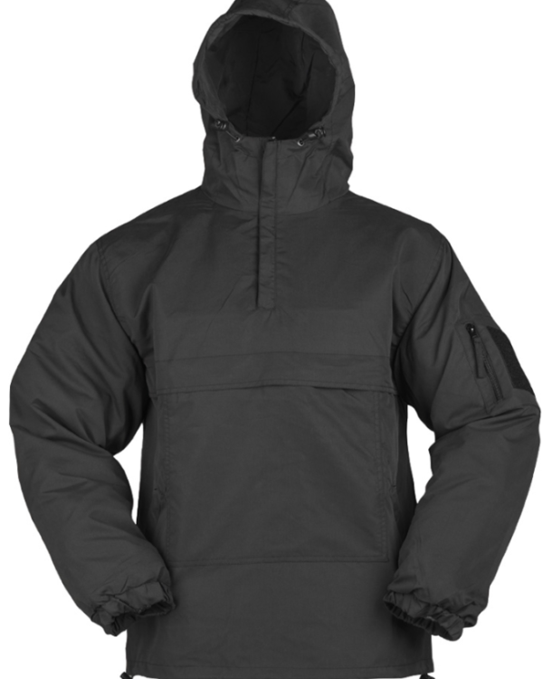 Mil-Tec bunda Combat Anorak letní černá S Bunda Combat Anorak letní.   velká přední kapsa se zapínáním na zip dvě boční kapsy na ruce se zapínáním na zip stahovací šňůra v pase pružné manžety rukávů materiál: 100 % polyester