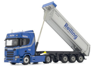 MarGe Models model Scania R500 4x2 +Meiller Reiling sběratelský model v měřítku 1:32 výrobce: MarGe Models materiál: kov/plast