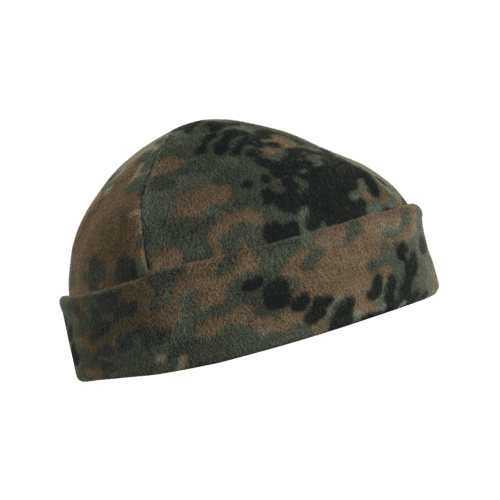 Helikon čepice Helikon fleece flecktarn Fleecová čepice. Přijemné nošení. Nový materiál FLEECE rychle schne a výborně izoluje při nízké váze. V této čepici vám určitě zima nebude a navíc budete vypadat stylově. Barva černá.   fleecová čepice ohrnutý lem sešitá tak aby seděla dobře na hlavě universální velikost - materiál je mírně elastický materiál 100% polyester fleece