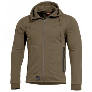 Pentagon mikina Pentagon Pentathlon 2.0 Coyote XXXL 65 % bavlna 35 % polyester rychleschnoucí zipy YKK® bezešvé kapsy s páskou podlepená užitková kapsa na rukávu dvoubodová nastavitelná kapuce nastavitelný pas