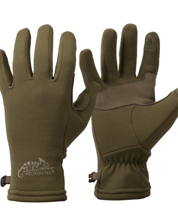 Helikon rukavice Tracker outback olive green XXL Lehké rukavice určené k použití v podzimním a zimním období. Na jejich výrobu byl použit recyklovaný polyester