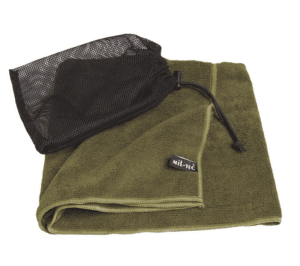 Mil-Tec ručník 100x50 mikrovlákno Ručník z měkého rychleschnoucího mikrovlákna.   Rychle schne Skladovací vak Materiál: 80% polyester