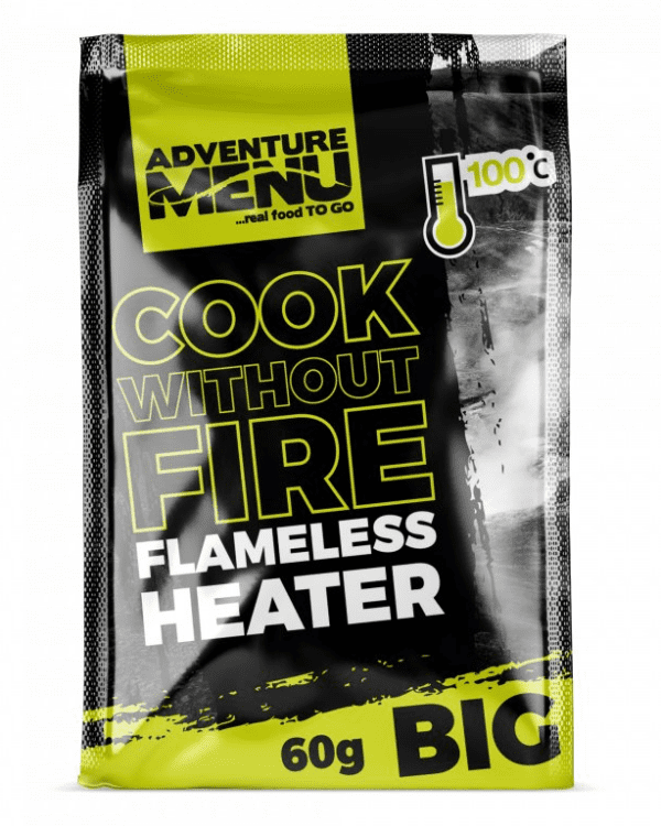Adventure Menu Samoohřevná kapsle BIG 60g pro 2 porce ❗NOVÉ SAMOOHŘEVY JSOU TU❗ Představujeme zcela nové a výkonnější samoohřevy pro jídla AdventureMenu! Užij si nejvyšší možný komfort na cestách. Od teď už nemusíš všude tahat vařič