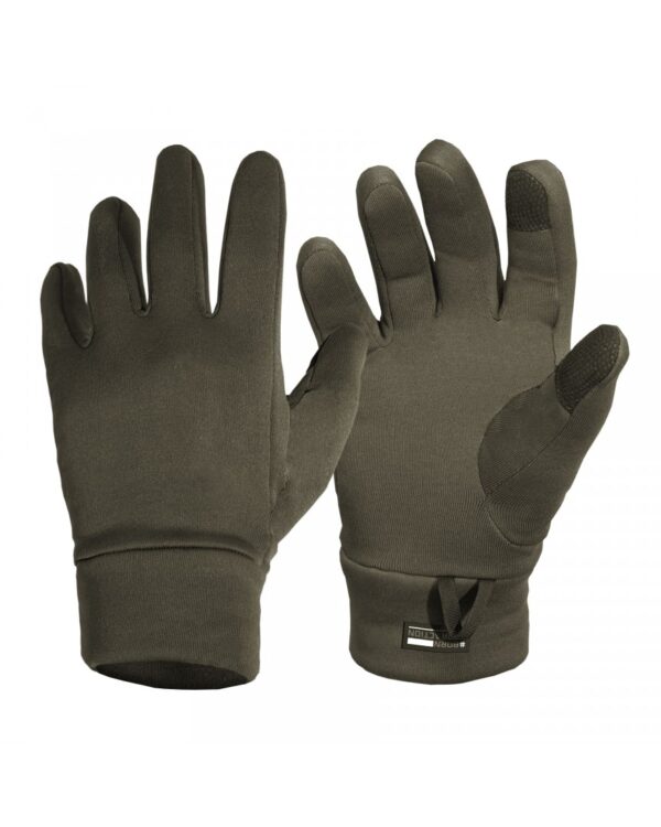 Pentagon rukavice Pentagon Arctic RAL 7013 S-M 92% polyester - 8% elastan vnitřní podšívka Super Fine fleece strečová tkanina rukojeť zesilující texturu PVC citlivé na špičky prstů elastická manžeta