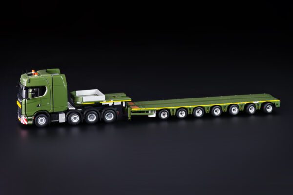 IMC Models model Scania S 8x4+Nooteboom 7a khaki kovový sběratelský model v měřítku 1:50 výrobce IMC models