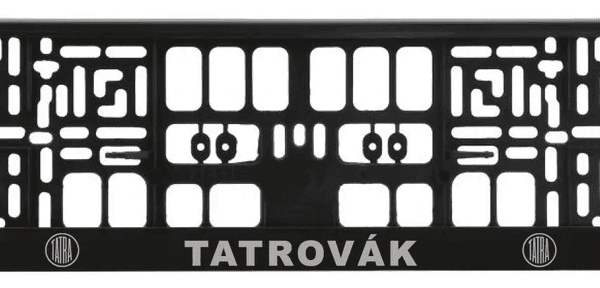 Tatra SPZ Tatrovák Podložka pod SPZ s 3D efektem a metalickou fólií na 3D nápisu. Černý podklad. Materiál: plast   Rozměry: 532mm x 135mm  Nejedná se o sadu! Cena je za jeden kus.
